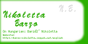 nikoletta barzo business card